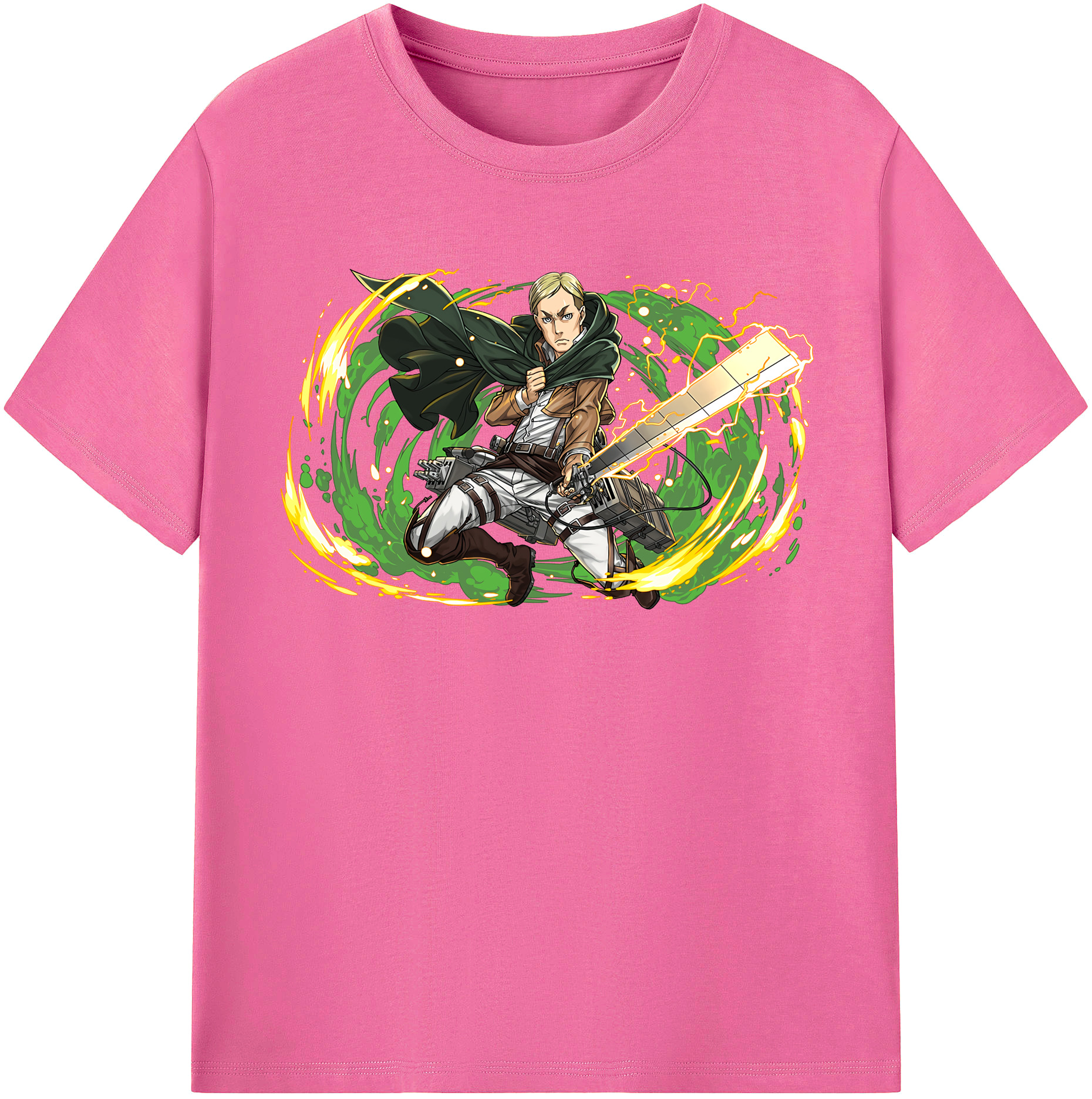 （画像用） 進撃の巨人 エルヴィン・スミス Attack on Titan Erwin Smith レディースカジュアルプリントTシャツ（綿100％）